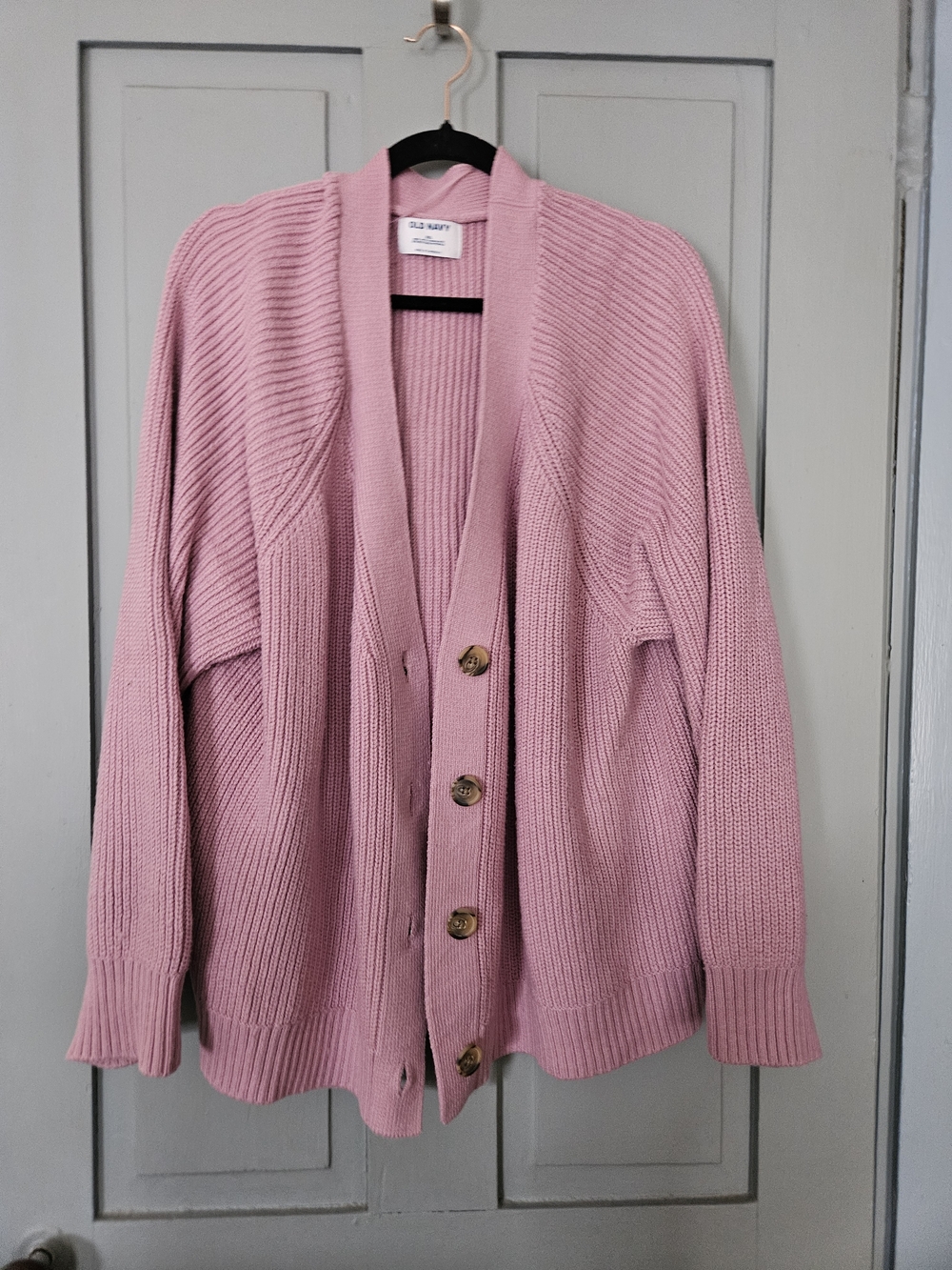 Old Navy Dusty Pink Ribbed Button-Front Cardigan